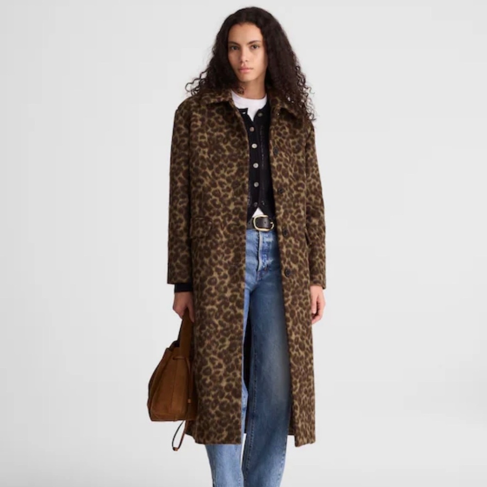 Madewell Single Breasted Topcoat In Leopard Print - Picture 6 of 9